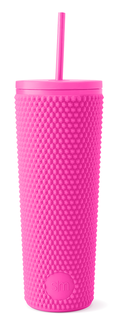 Textured Plastic Classic Tumbler with Straw Lid