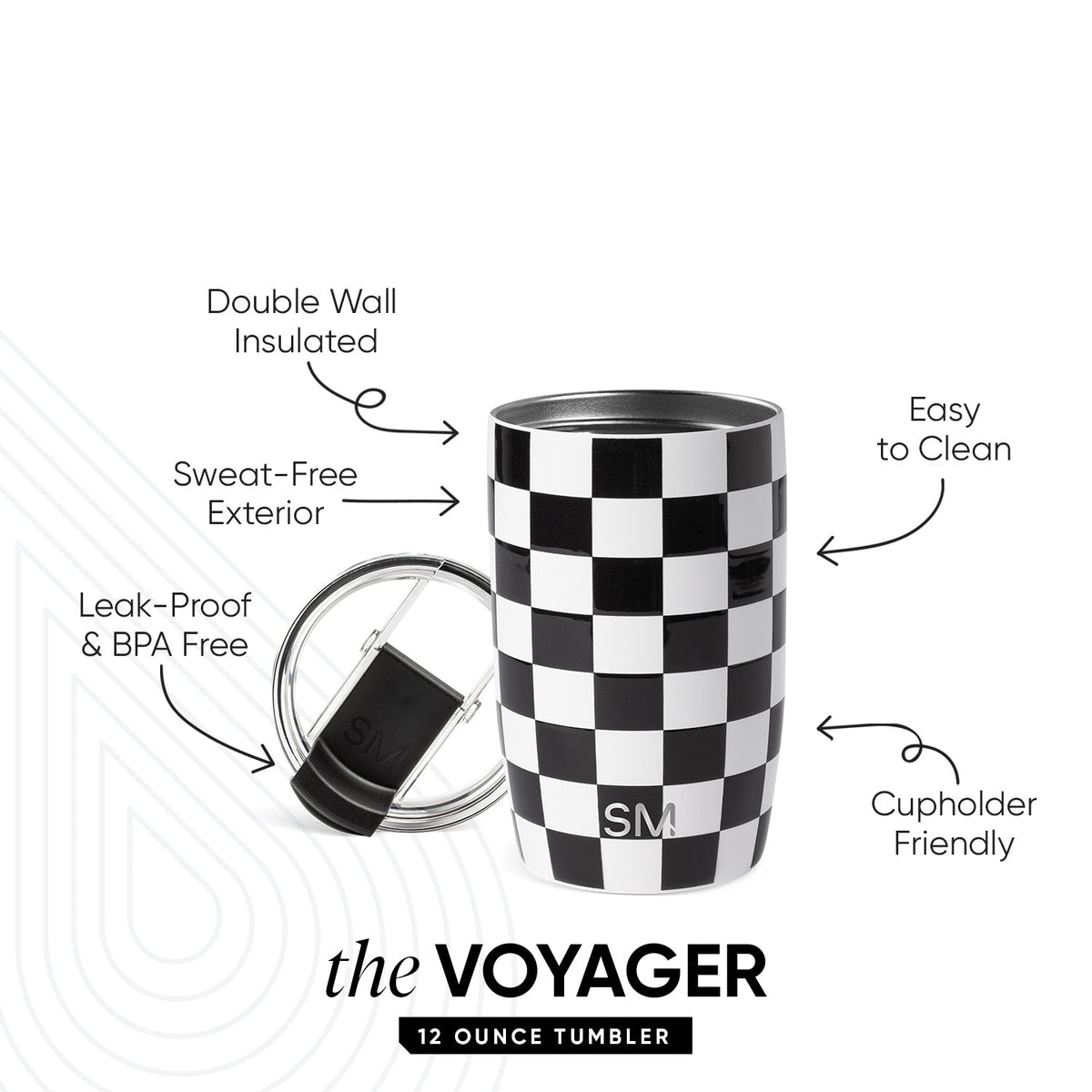 Voyager Tumbler with Clear Flip Lid & Straw