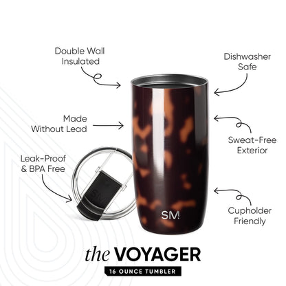 Voyager Tumbler with Clear Flip Lid & Straw