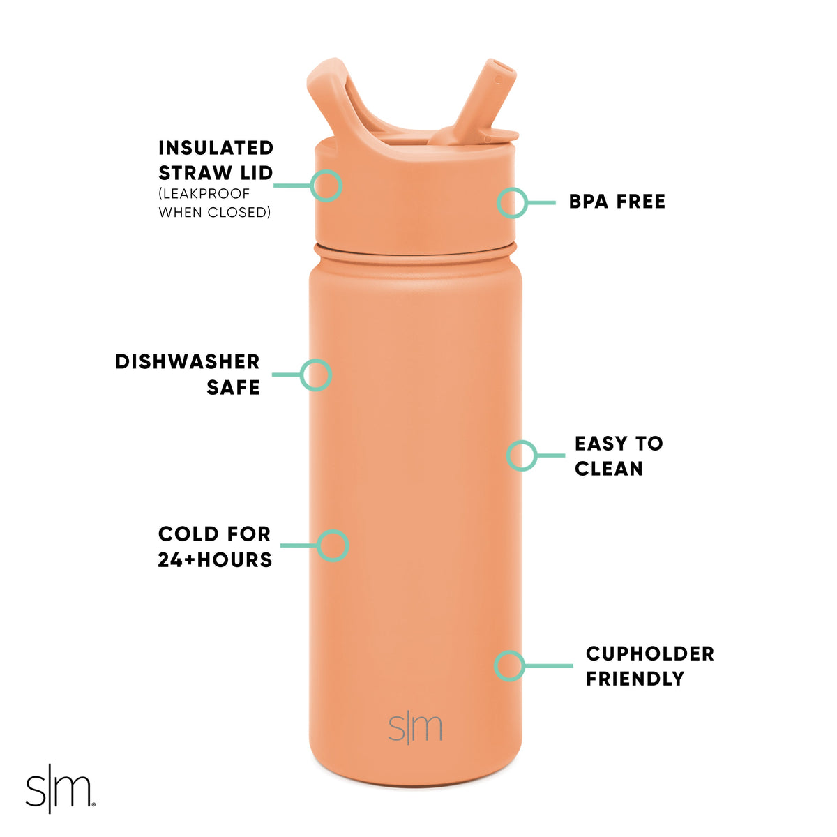 Summit Kids Water Bottle with Straw Lid
