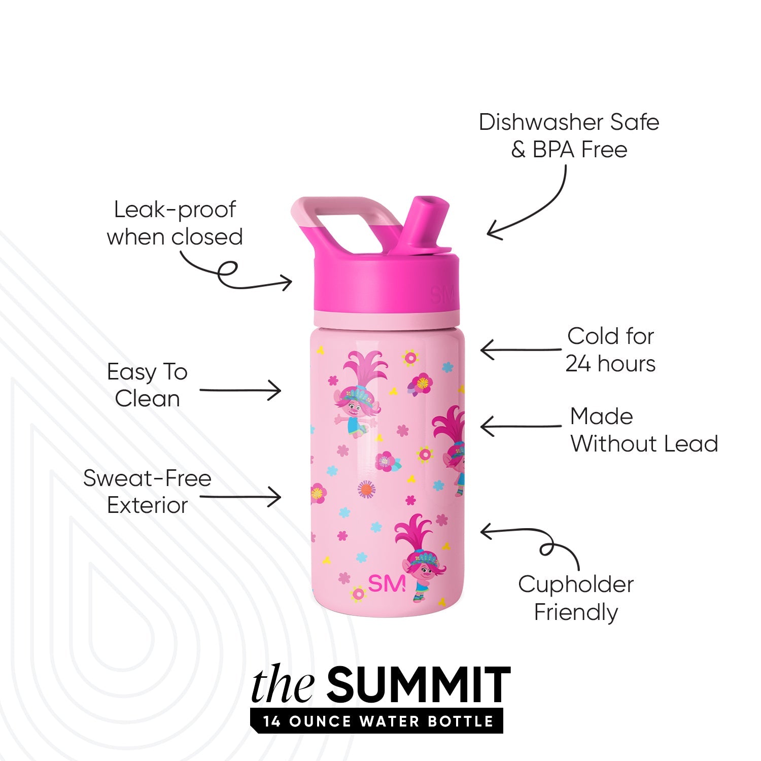 Summit Kids Water Bottle with Straw Lid