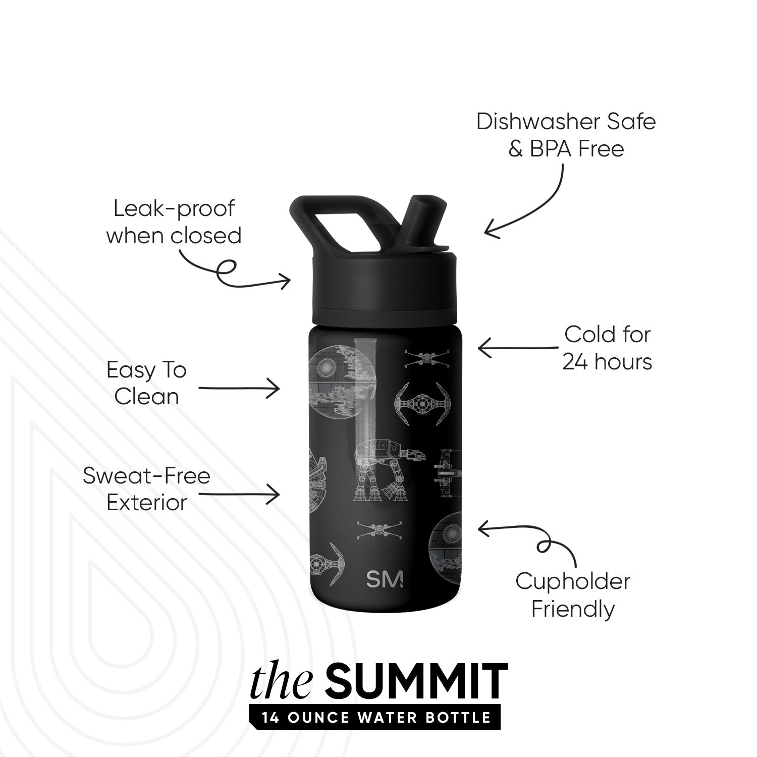Summit Kids Water Bottle with Straw Lid