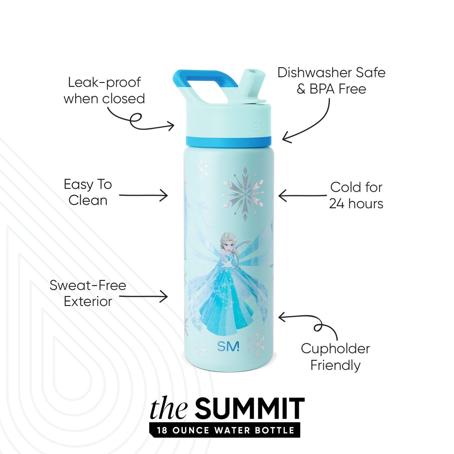 Summit Kids Water Bottle with Straw Lid