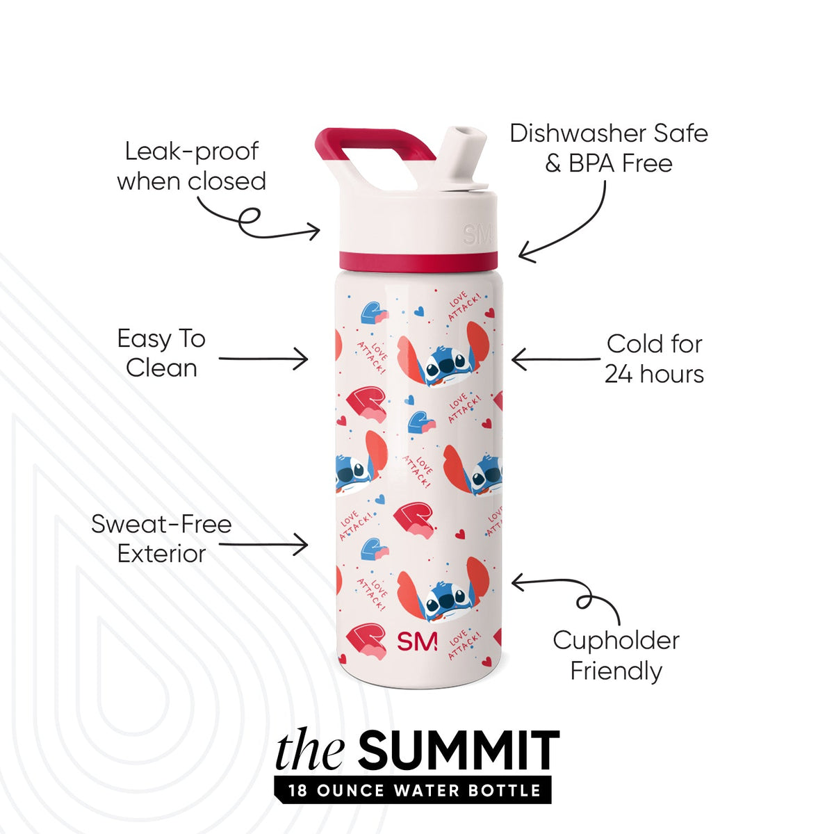 Summit Kids Water Bottle with Straw Lid