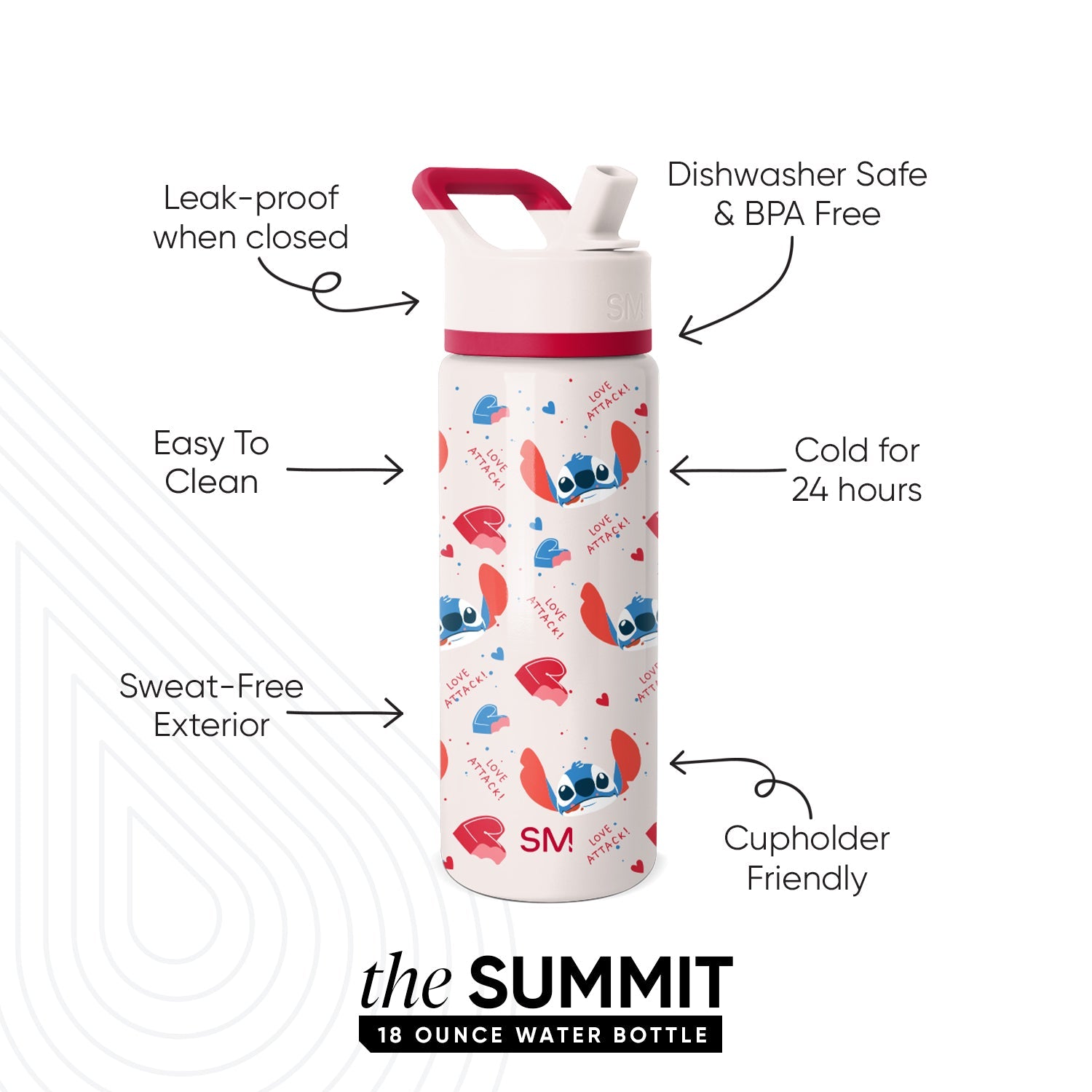 Summit Kids Water Bottle with Straw Lid