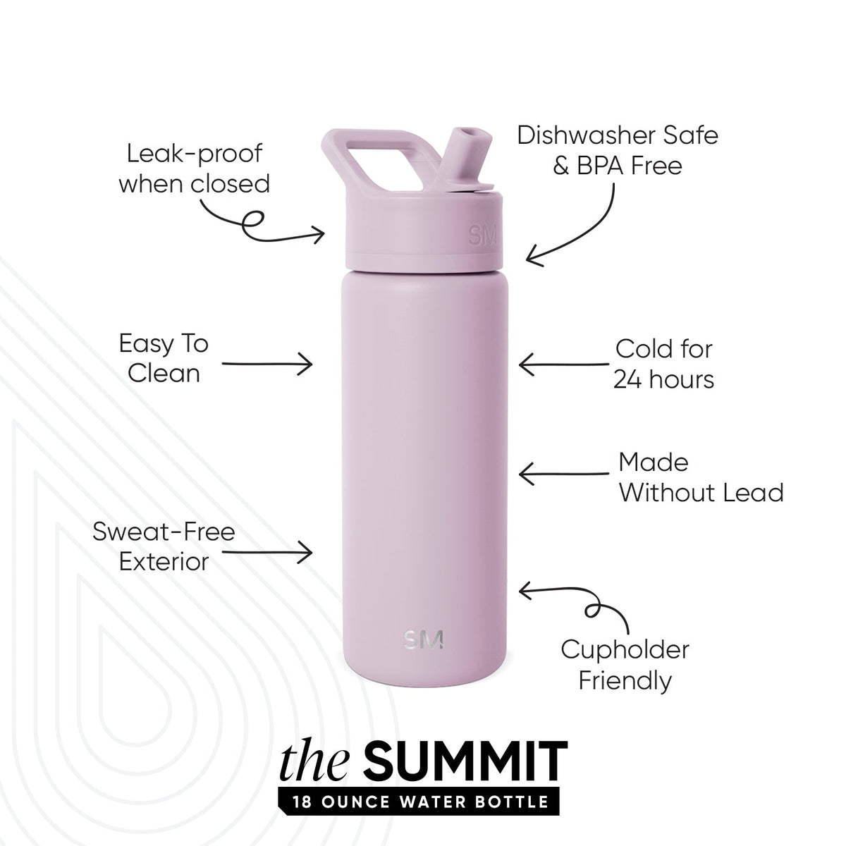 Summit Kids Water Bottle with Straw Lid