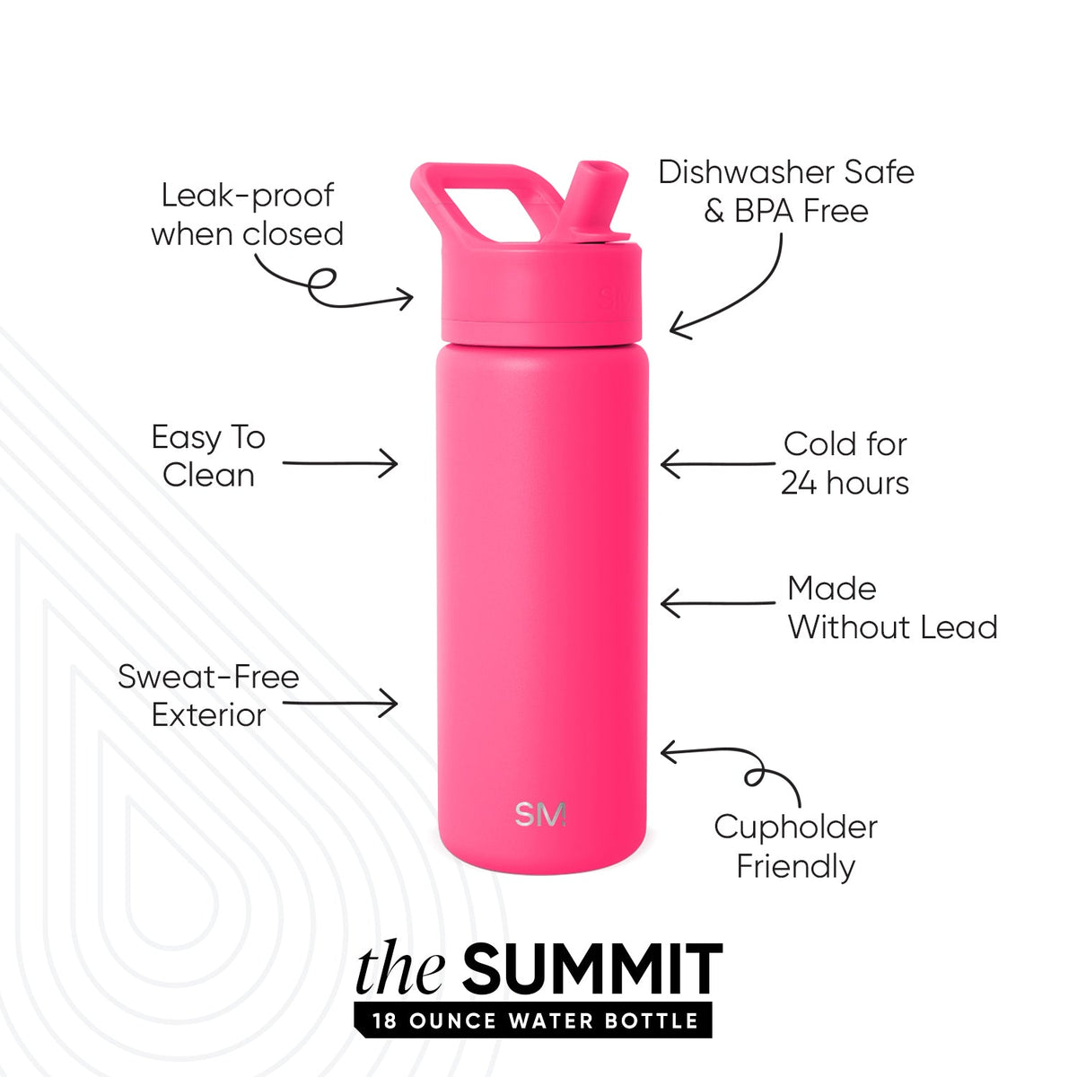 Summit Kids Water Bottle with Straw Lid