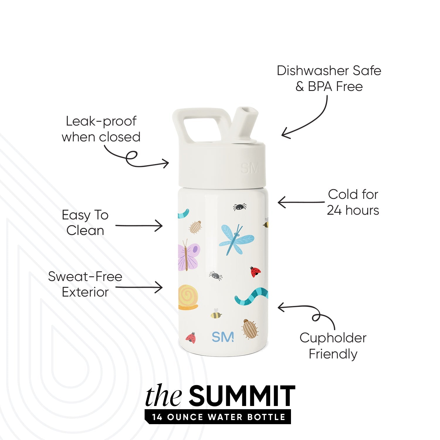 Summit Kids Water Bottle with Straw Lid