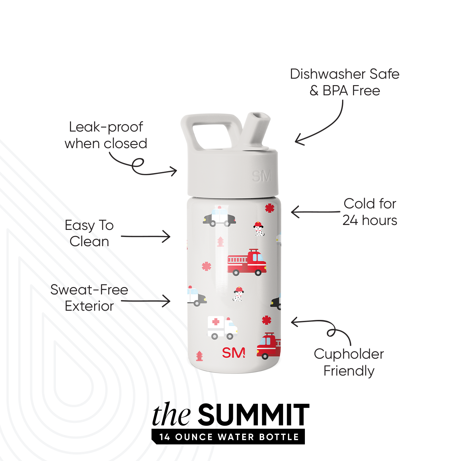 Summit Kids Water Bottle with Straw Lid
