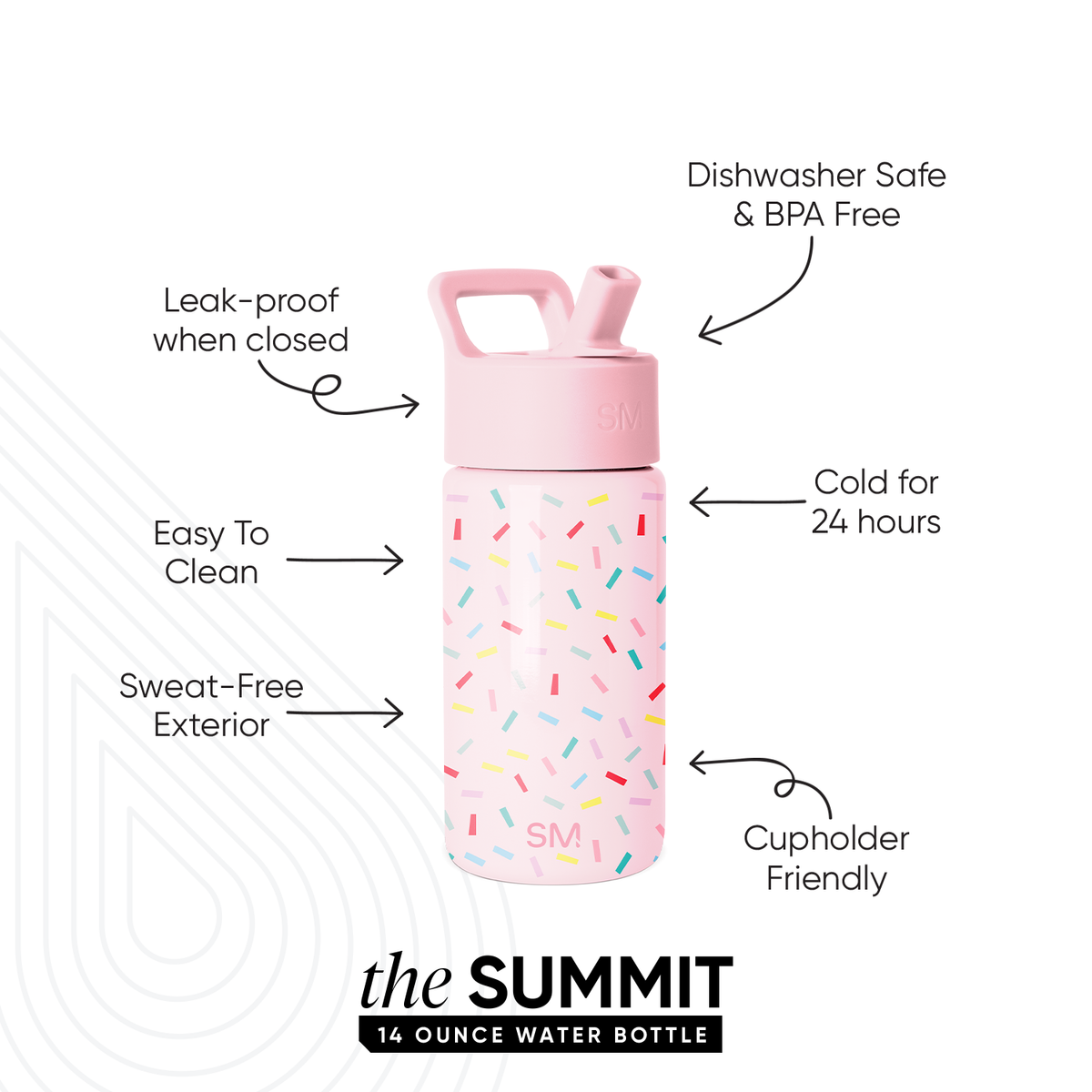 Summit Kids Water Bottle with Straw Lid