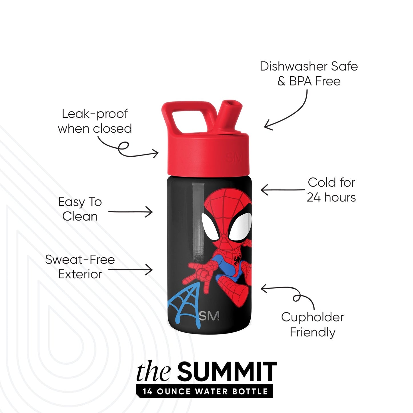 Summit Kids Water Bottle with Straw Lid