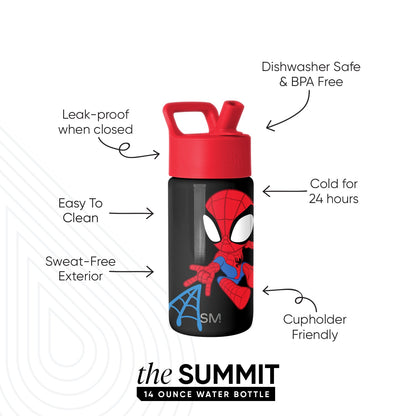Summit Kids Water Bottle with Straw Lid