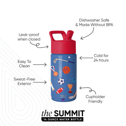 Summit Kids Water Bottle with Straw Lid