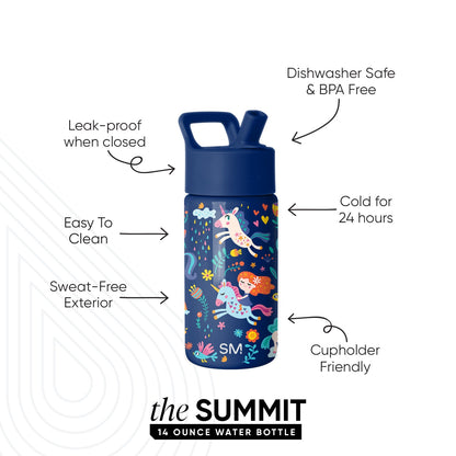 Summit Kids Water Bottle with Straw Lid
