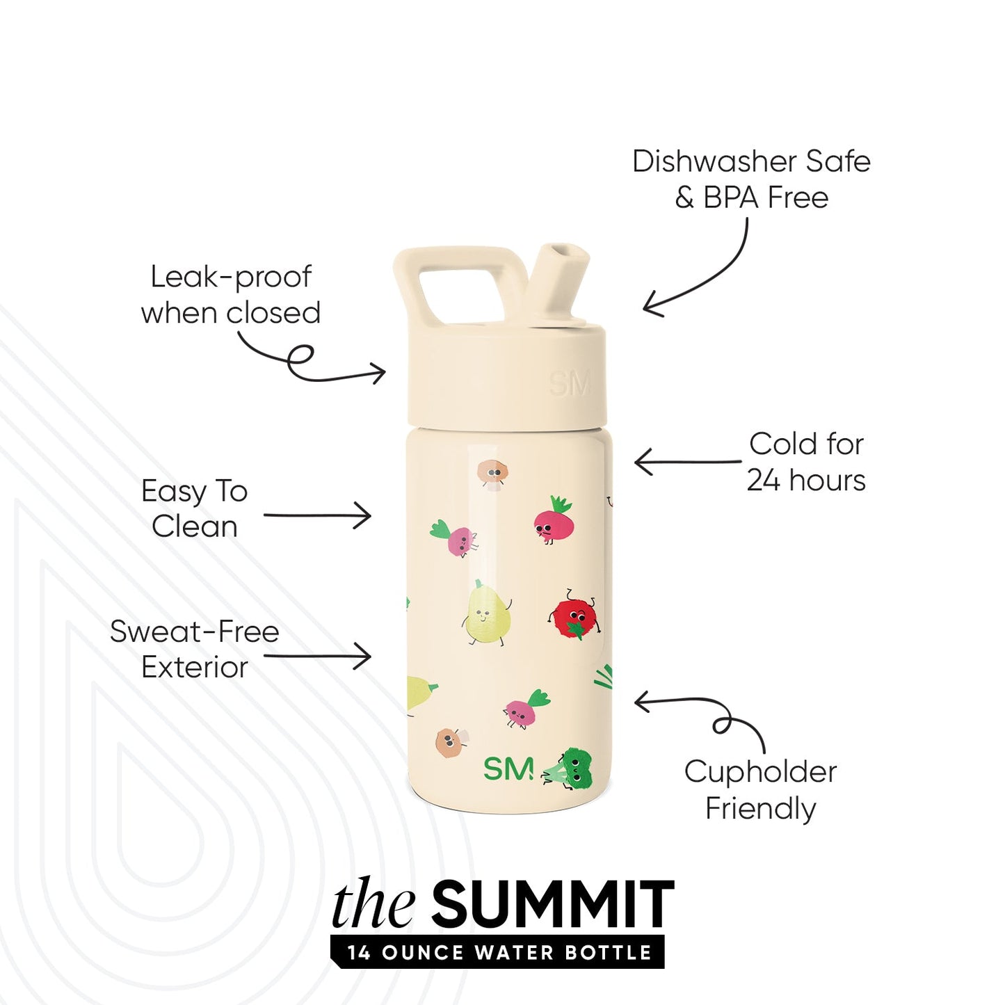 Summit Kids Water Bottle with Straw Lid