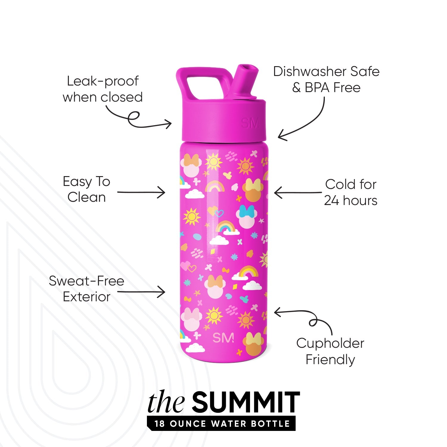 Summit Kids Water Bottle with Straw Lid