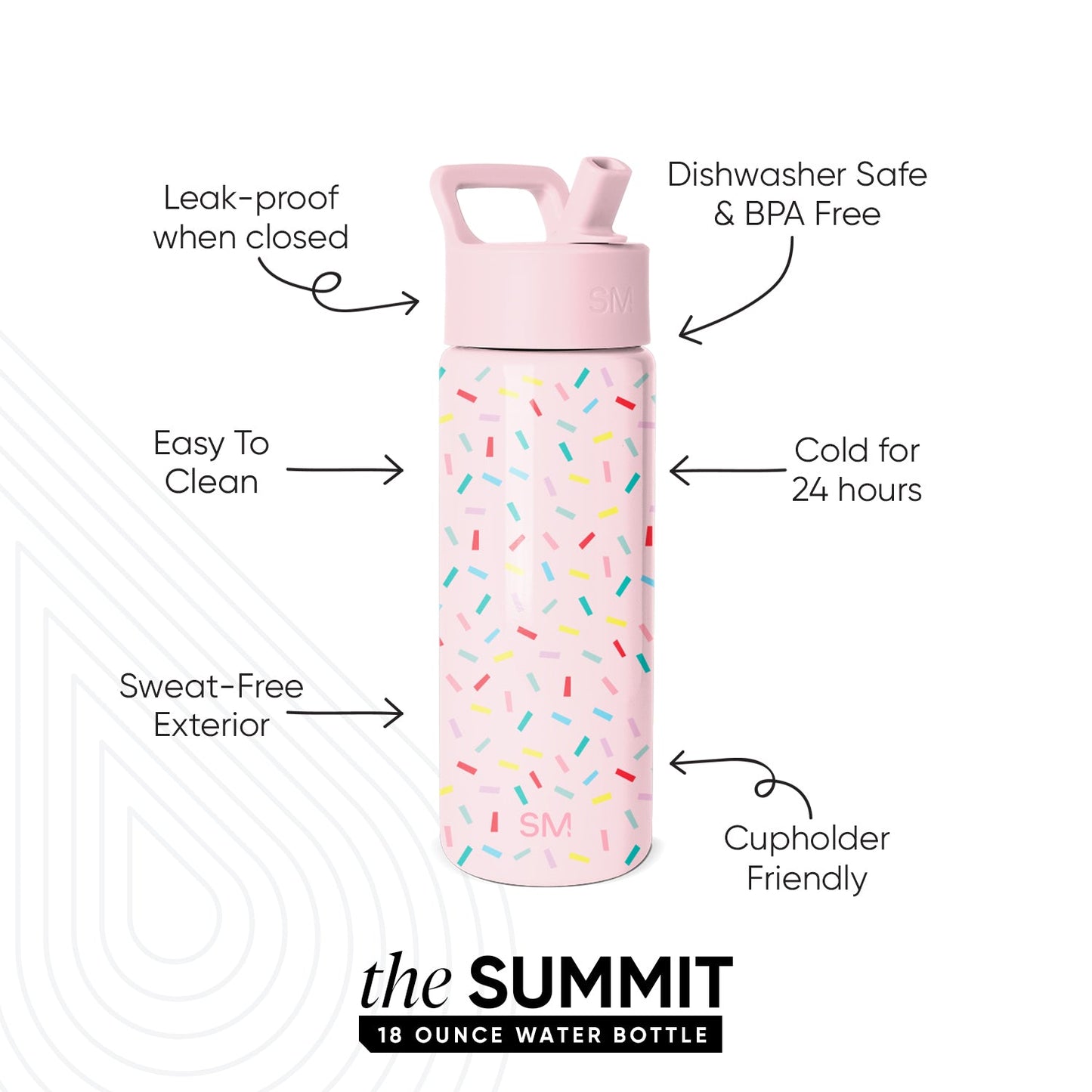 Summit Kids Water Bottle with Straw Lid