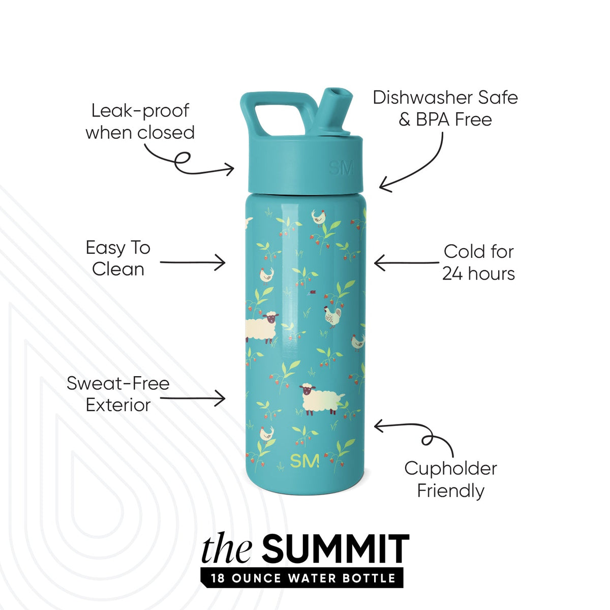 Summit Kids Water Bottle with Straw Lid
