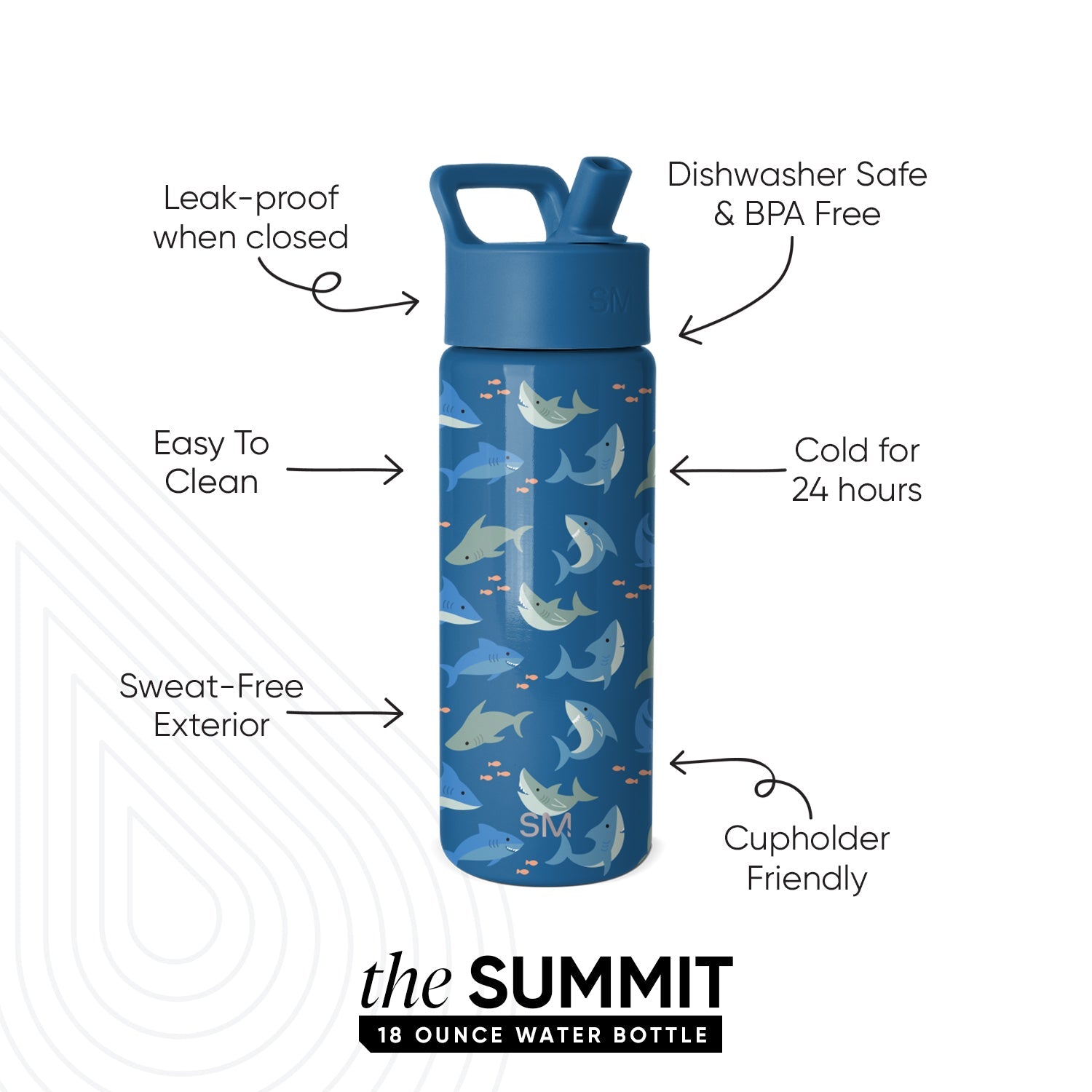 Summit Kids Water Bottle with Straw Lid