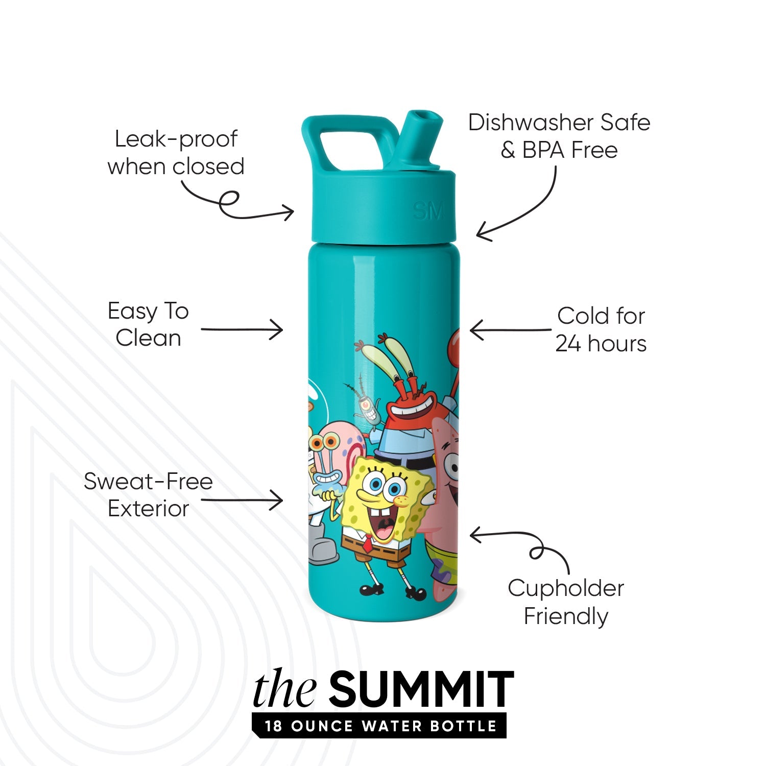 Summit Kids Water Bottle with Straw Lid
