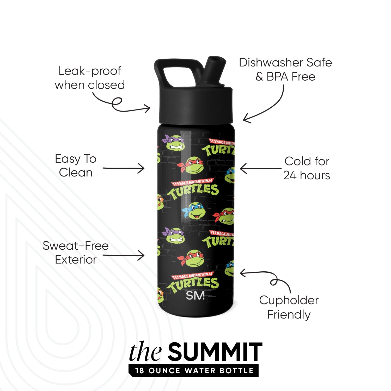 Summit Kids Water Bottle with Straw Lid