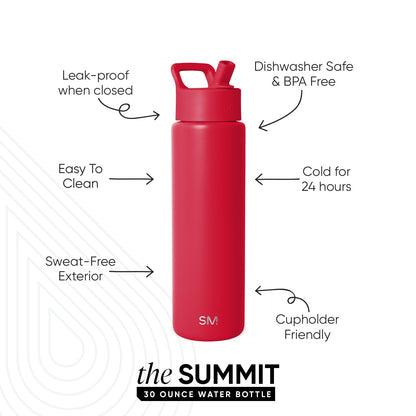 Summit Water Bottle with Straw Lid