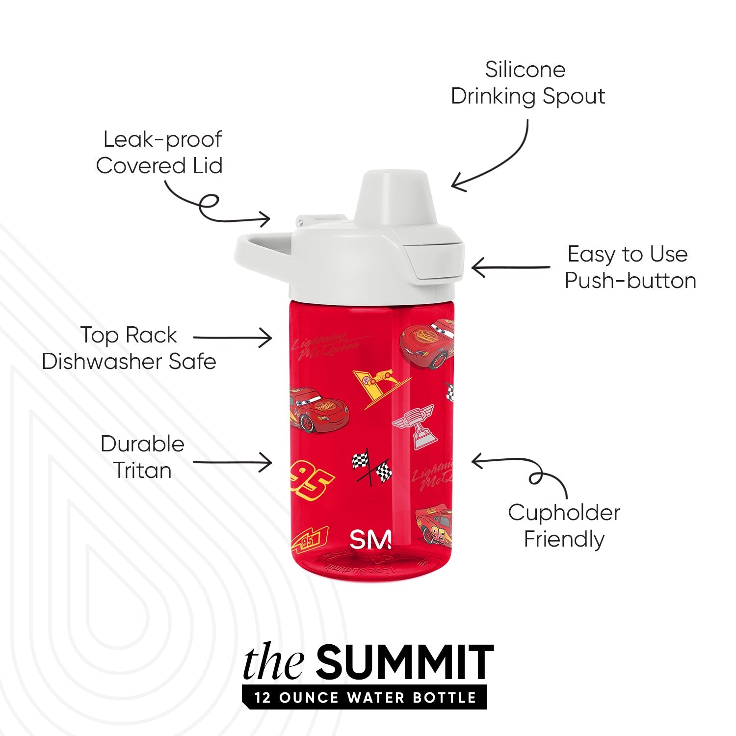 Summit Kids Plastic Water Bottle with Simple Flip Straw Lid