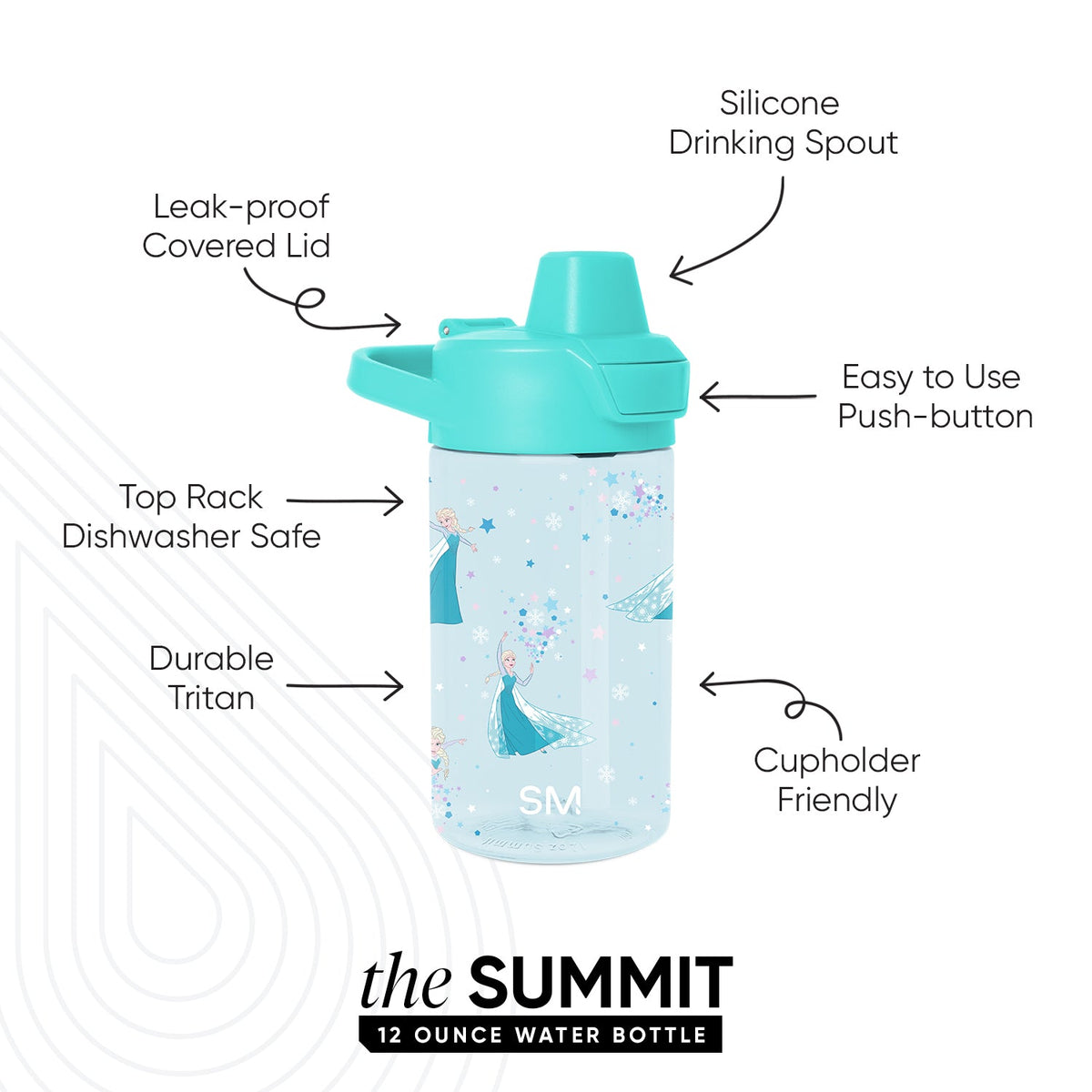 Summit Kids Plastic Water Bottle with Simple Flip Straw Lid