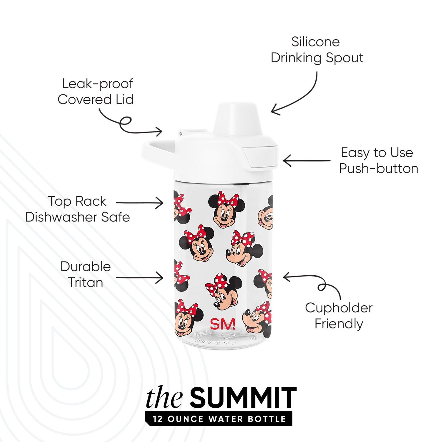 Summit Kids Plastic Water Bottle with Simple Flip Straw Lid