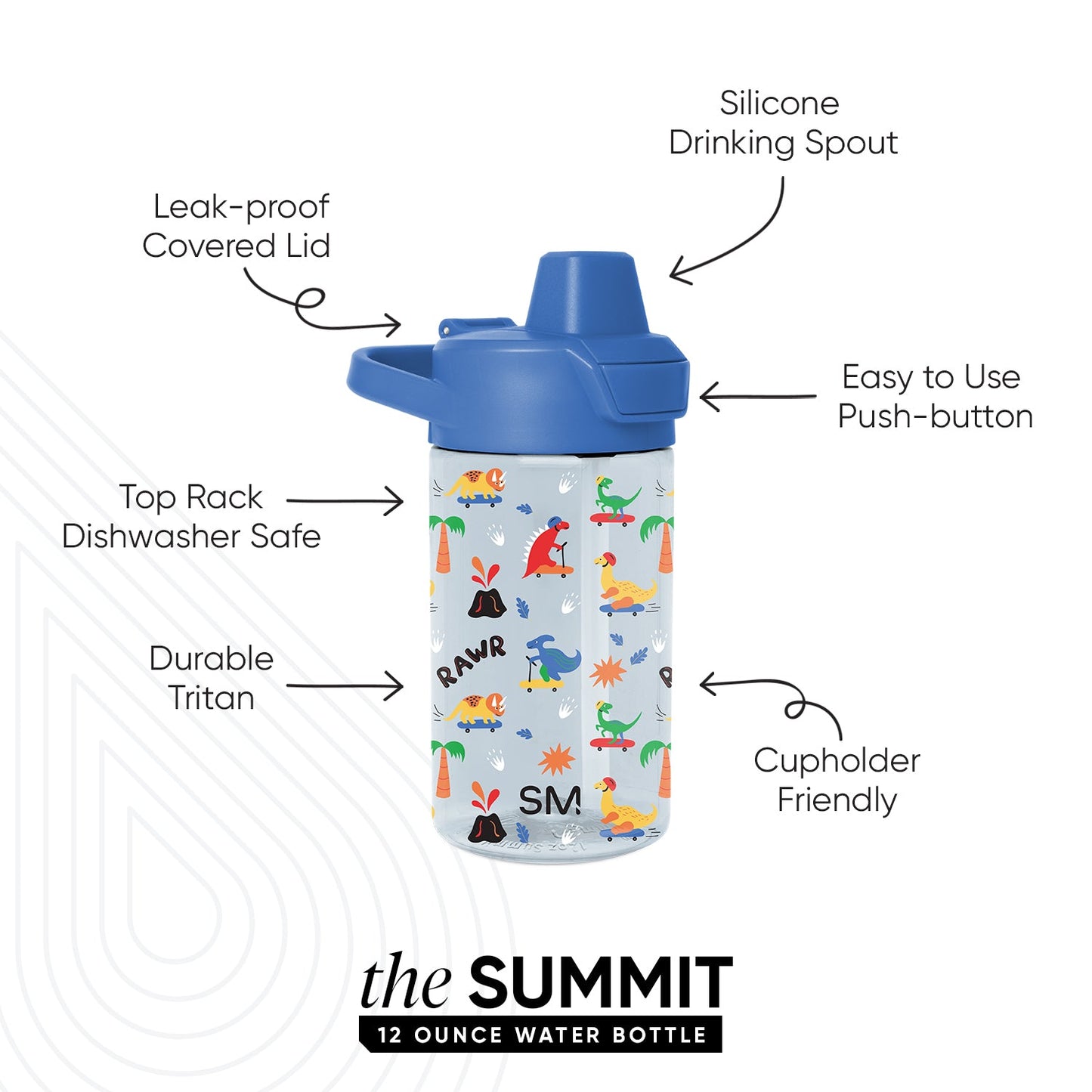 Summit Kids Plastic Water Bottle with Simple Flip Straw Lid