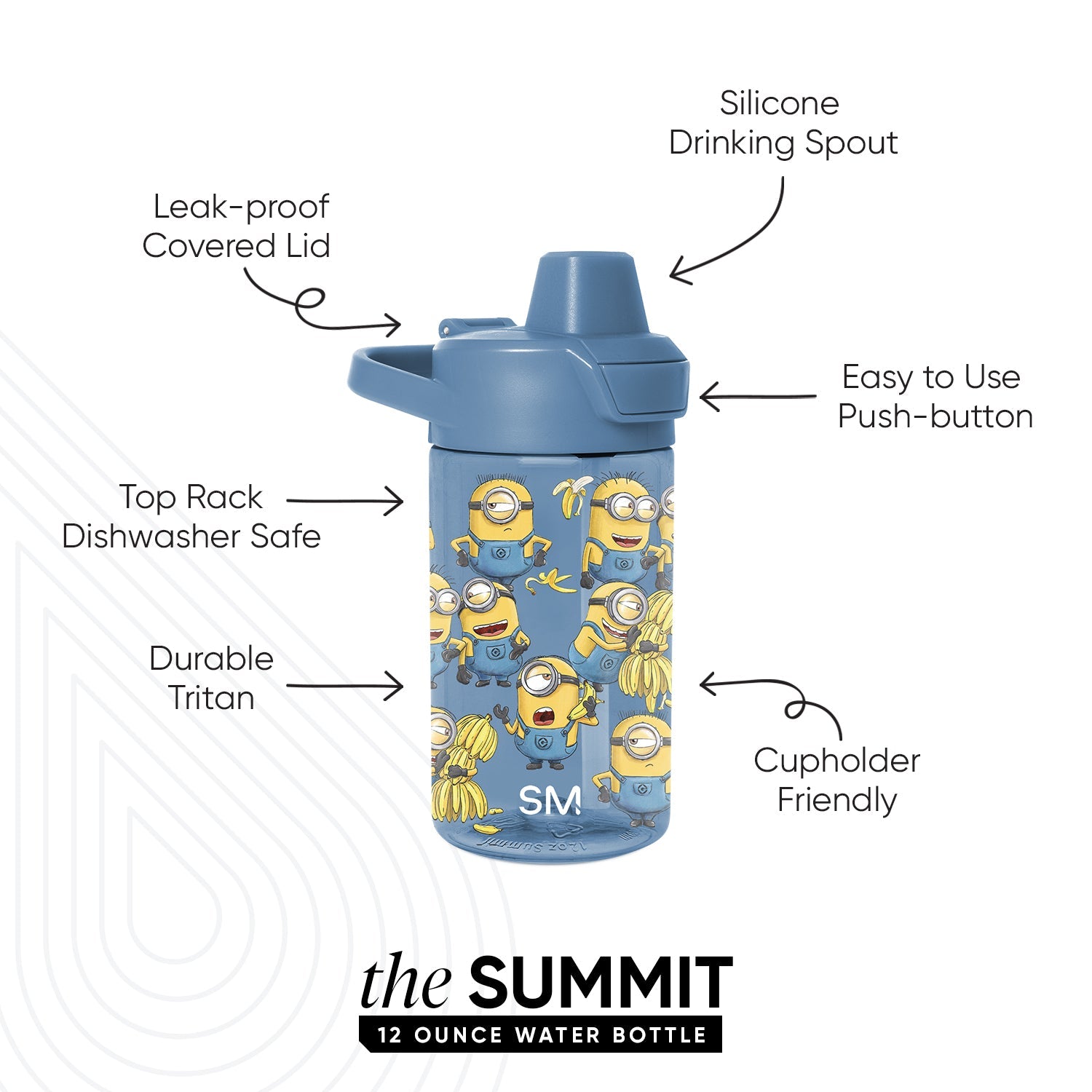 Summit Kids Plastic Water Bottle with Simple Flip Straw Lid