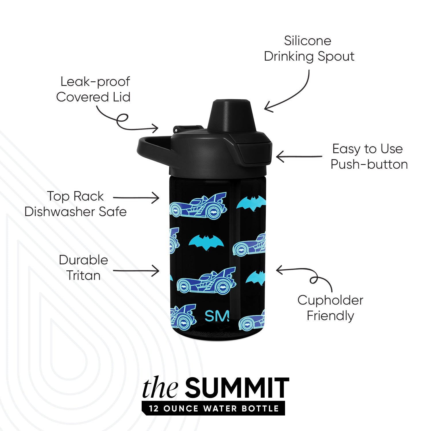 Summit Kids Plastic Water Bottle with Simple Flip Straw Lid