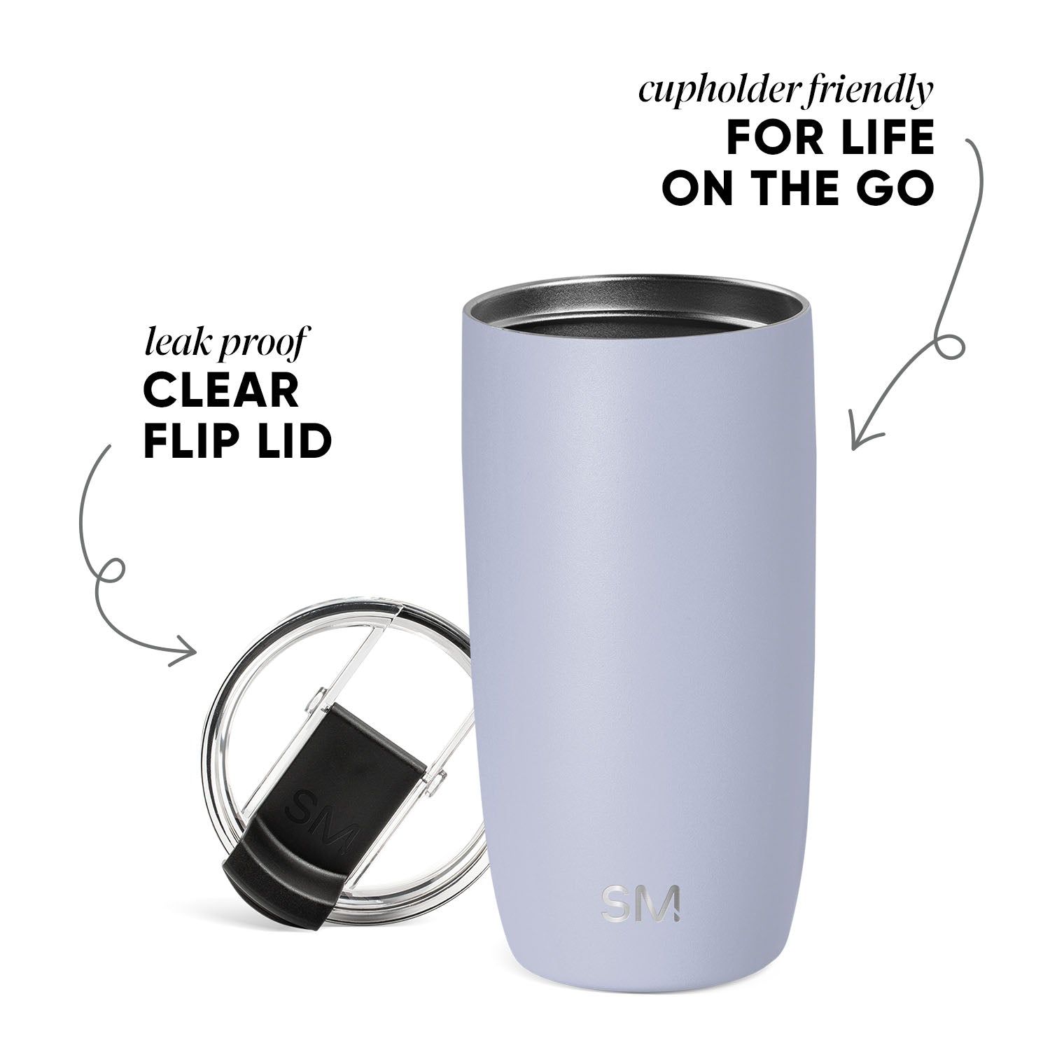 Voyager Tumbler with Clear Flip Lid & Straw