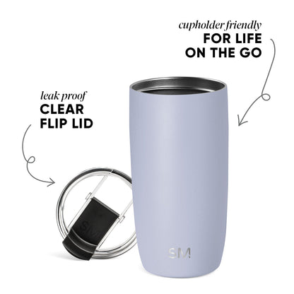 Voyager Tumbler with Clear Flip Lid & Straw