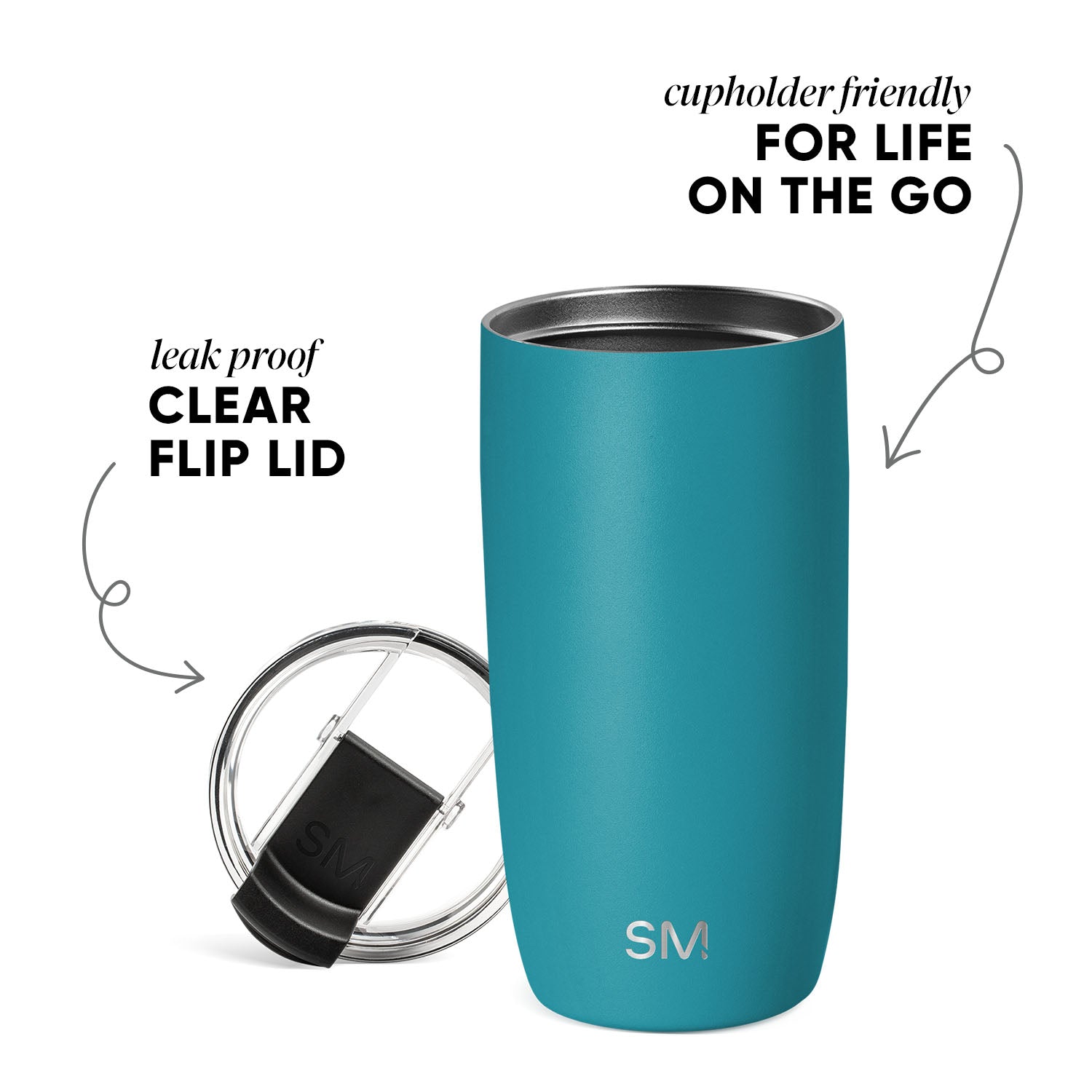 Voyager Tumbler with Clear Flip Lid & Straw
