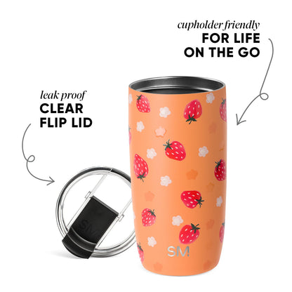 Voyager Tumbler with Clear Flip Lid & Straw